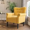 High Wingback Linen Armchair, Citrine Yellow