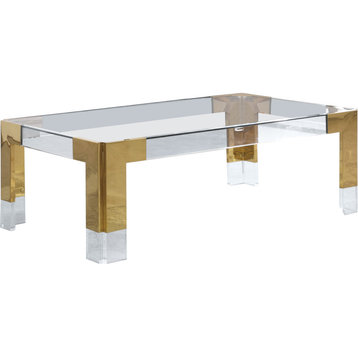 Casper Coffee Table, Gold, Rectangular