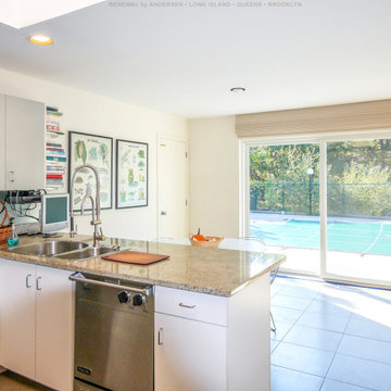 Lovely Kitchen Dinette with New Sliding Glass Door - Renewal by Andersen Long Is