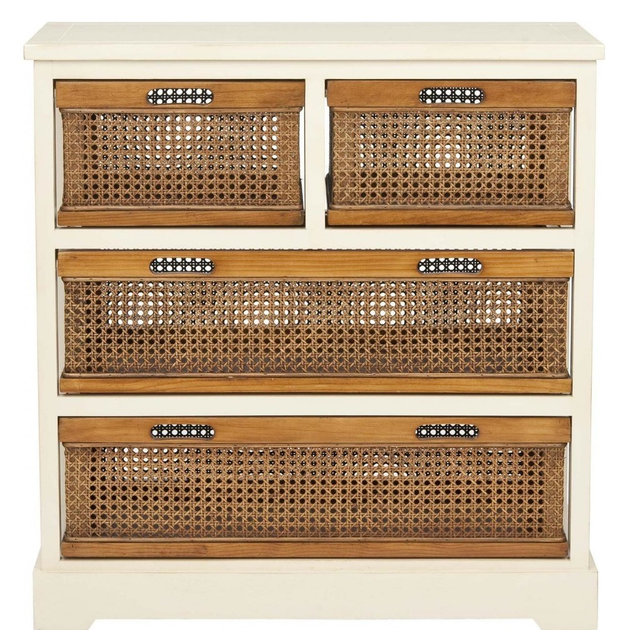Safavieh Jackson Pine 4 Drawer Storage Unit Gray Tropical Jackson 4 Drawer Storage Unit White Cane Drawers