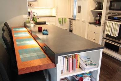 Large trendy dark wood floor kitchen/dining room combo photo in San Francisco