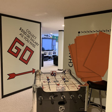 Monopoly Game Hand Painted Murals in Lower Level by Tom Taylor of Mural Art LLC