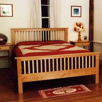 Arts & Crafts Inspired Bed ~ Cherry & Curly Maple
