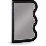 Meridian Furniture - Winnie Mirror, Black - Make any wall a reflection of your good taste when you hang this Winnie black mirror for all to see. Its rich black finish, crafted from a mix of solid wood and MDF, exudes timeless elegance. The art deco design adds a touch of vintage glamour to contemporary spaces, creating a focal point that captures attention. Perfect for adding depth and style to any room, this mirror blends classic craftsmanship with modern sensibility, making it a must-have for sophisticated interiors.