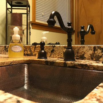 19" Rectangle Under Counter Hammered Copper Bathroom Sink (LREC19DB)