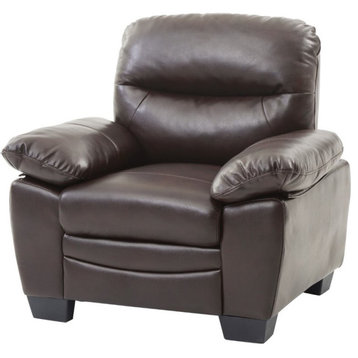 Glory Furniture Marta Faux Leather Chair in Dark Brown