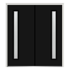 Frosted 1-Lite Fiberglass Smooth Double Door 62"x81.75" Left Hand In-swing