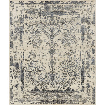 Gray Navy Hand Knotted Pearl Area Rug by Loloi, 5'6"x8'6"