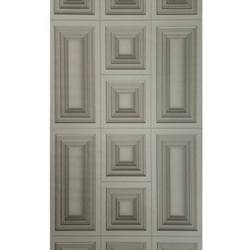 Modern Dark gray Silver Metallic Faux Wood Panel Imitation Textured Wallpaper 3D, 8.5" X 11" Sample