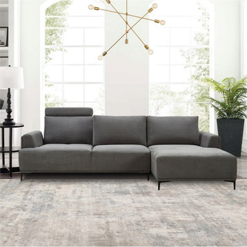 Pasargad Home Modern Lucca Sectional Sofa with Push Back Functional Left Facing