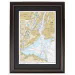 Framed Nautical Maps - Poster Size Framed Nautical Chart, New York Harbor - This poster size Framed Nautical Map covers the waters of the New York and New Jersey Harbors. The Framed Nautical Chart is the official NOAA Nautical Chart showing these beautiful waters.