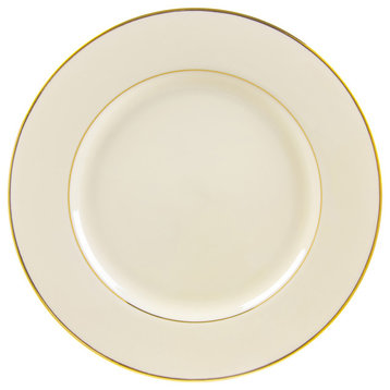 Cream Double Gold Dinner Plates, Set of 6