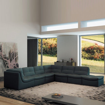 Shop for our Lego Grey Leather Modular Modern Sectional!