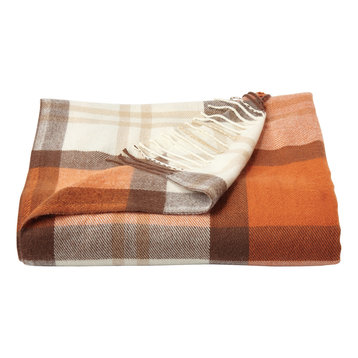 Lavish Home Faux Cashmere Acrylic Throw Blanket,, Spice