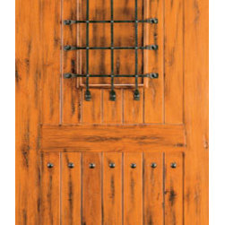 Single Door, Exterior, Knotty Alder 2 Panel, Speakeasy, Straps - Front Doors