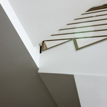 75_Modern Stairway: White Oak & Stainless Steel Balustrade, McLean VA 22101