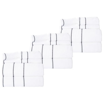 18PC Towel Set Absorbent Cotton Bathroom Accessories Quick Dry Towels, White