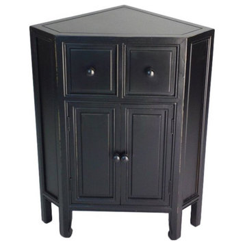 Wayborn Suchow Corner Cabinet in Black