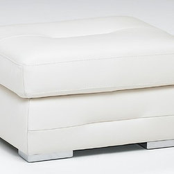 Natuzzi Editions Contemporary Leather Ottoman B725 - Footstools And Ottomans