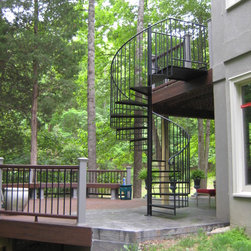 s009 Spiral Staircase with custom landing from Deck to patio in Keswick, Virgini - Products