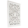 Maia White 24" Carved Mirrored Medallion