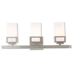 Livex Lighting - Livex Lighting 10083-91 Harding - Three Light Bath Vanity - The transitional style of the Harding 3 light vaniHarding Three Light  Brushed Nickel Satin *UL Approved: YES Energy Star Qualified: n/a ADA Certified: n/a  *Number of Lights: Lamp: 3-*Wattage:100w Medium Base bulb(s) *Bulb Included:No *Bulb Type:Medium Base *Finish Type:Brushed Nickel