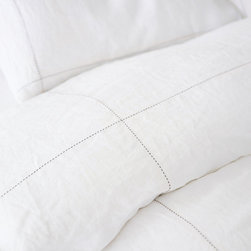 Washed Linen Cross-Stitch Grey - Sheets