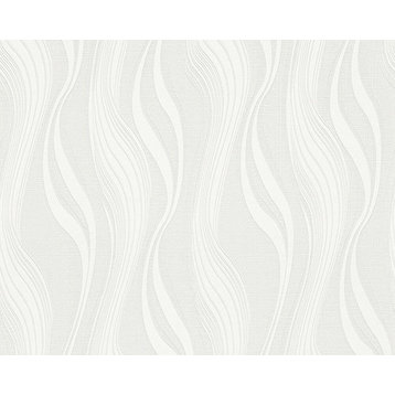 B&W 3, Black and White Look White Wallpaper Roll, Modern Wall Decor Accent