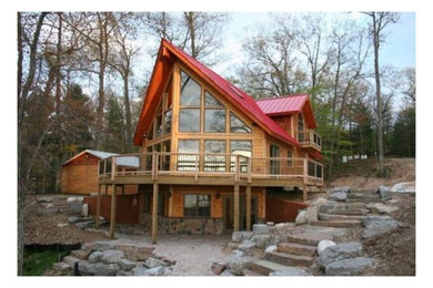 Inspiration for a rustic exterior home remodel in Grand Rapids