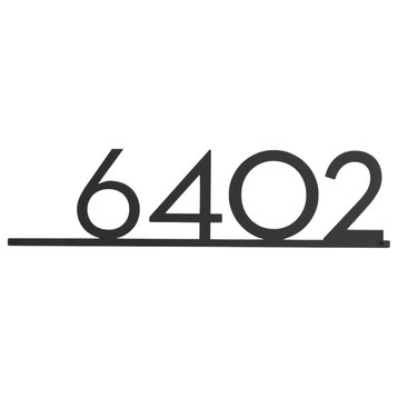 Mod Mettle Address Sign, Black, 6"h Numbers, Palm Springs Font