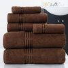 100% Cotton Hotel 6 Piece Towel Set by Lavish Home, Chocolate