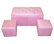3-Piece Storage Bench and 2 matching Ottomans, Pink