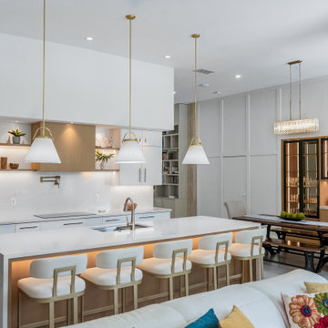 Designer Kitchen with Built-In Bar & Bookshelves | Weston, FL