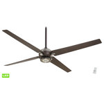 Minka Aire - Spectre 60" Ceiling Fan Oil Rubbed Bronze/Brushed Nickel Oi - Shade Included: Yes Rod Length(s): 6 x 0.75 Hardwire of Plug?: Hardwire Number of Bulbs Used: 1 Type/Wattage of Bulbs: LED 17W Are bulbs included? Yes UL Listed: Yes