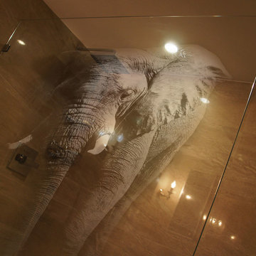 'Elephant' Engraved Glass Shower Enclosure