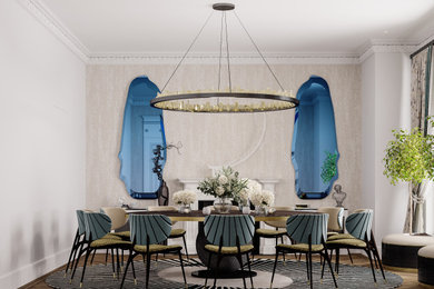Design ideas for a contemporary dining room in London.
