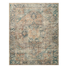 Margot Oriental Terracotta/Lagoon Area Rug, 2'0"x5'0"