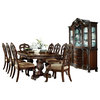 10-Piece Debroux Dining Set Table, 2 Arm, 6 Side Chair, Buffet and Hutch Cherry
