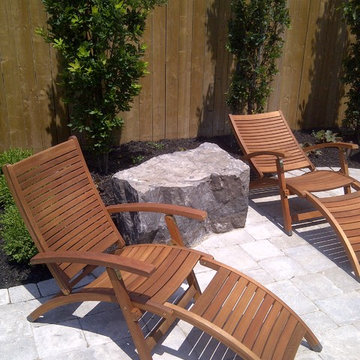 Cozy Backyard - Patio, seating area, armourstone, boulders