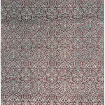 Bareens Designer Rugs - Modern Cyrena Brown/Green Wool&Silk Rug - 7'11'' x 10'4'' - An elegant hand knotted rug made of finest quality wool and viscous is a brilliant foundation for any room. Breathtaking intricate design with mesmerizing Intricacy with pleasing color palette will enumerate another dimension to your decor.