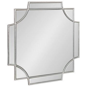 Minuette Decorative Framed Wall Mirror, Silver 24x24
