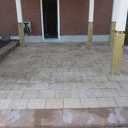 Completed lower stone deck - Deck Tiles And Planks
