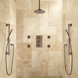 MONETTE THERMOSTATIC SHOWER SYSTEM - 2 HAND SHOWERS - 4 JETS - Showerheads And Body Sprays