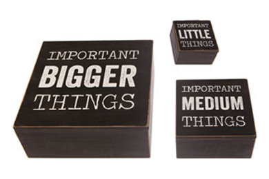 Things 3-Piece Set Wood Square Organiser Box