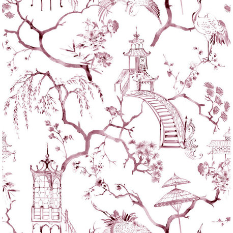 Serena Plum Chinoiserie Wallpaper Bolt