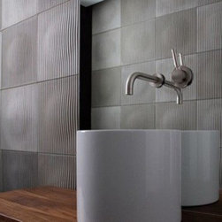 Bathroom with Optic Hex Tiles - Tile