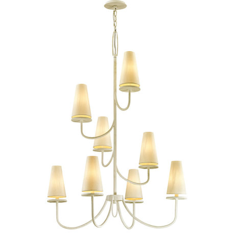 Marcel Chandelier, Gesso White Finish, 49"