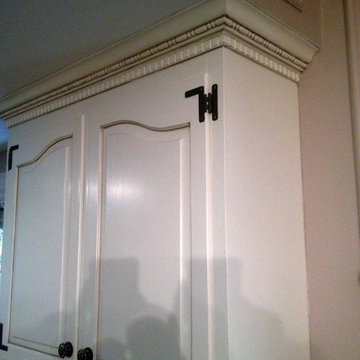 White painted cabinets