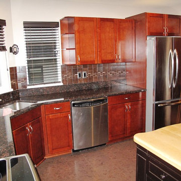 Cabinet Refacing done in Maple with café stain