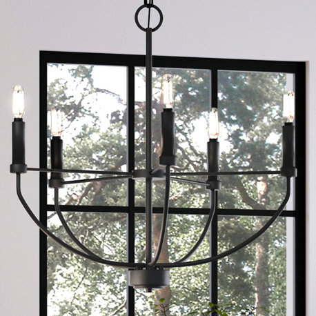 Luxury Modern Farmhouse Chandelier, Midnight Black